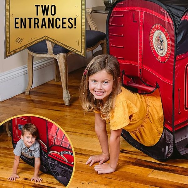 Harry Potter Hogwarts Express Pop Up Tent – Easy to Setup Playhouse for Kids | Red Train Toy with Two Entrances – Sunny Days Entertainment - Image 2